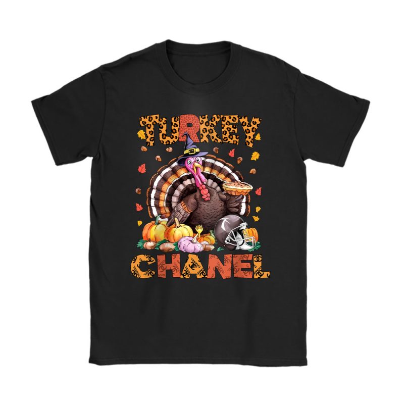Retro Thanksgiving Turkey Chanel Unisex T-Shirt Cotton Tee TAS19381