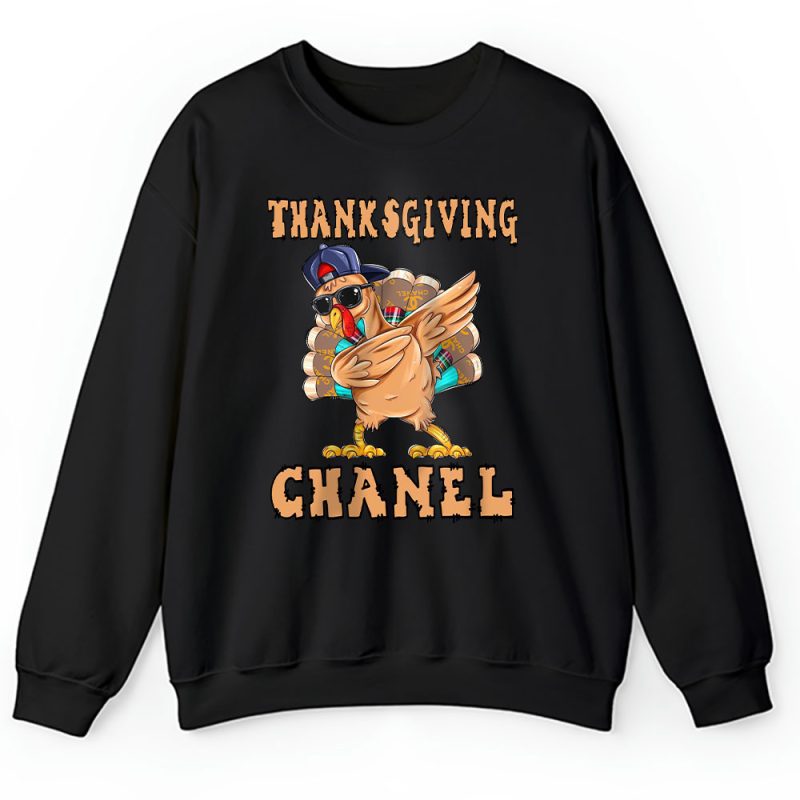 Retro Thanksgiving Turkey Dabbing Chanel Unisex Sweatshirt TAS19542