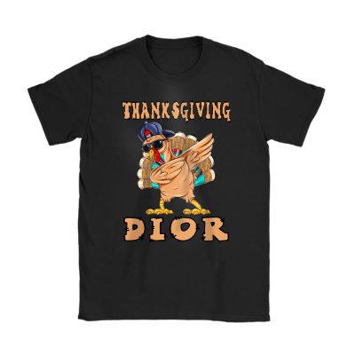 Retro Thanksgiving Turkey Dabbing Dior Unisex T-Shirt Cotton Tee TAS19386