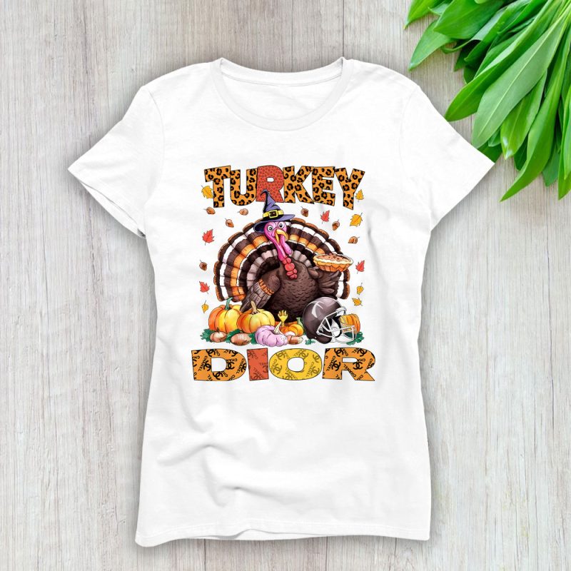 Retro Thanksgiving Turkey Dior Lady T-Shirt Women Tee LTL19382