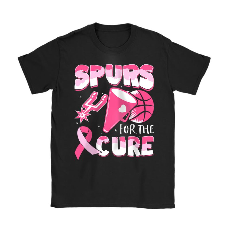 San Antonio Spurs Support Cancer Warrior Cancer Awareness Breast Cancer Gift Unisex T-Shirt Cotton Tee TAT17843