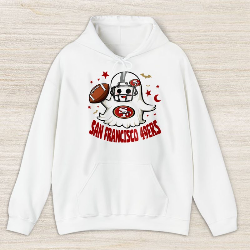 San Francisco 49ers Happy Halloween NFL Cute Ghost Football Unisex Hoodie TAH18936