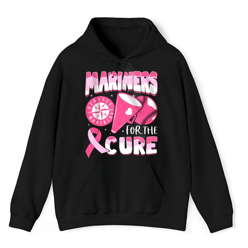 Seattle Mariners Support Cancer Warrior Cancer Awareness Breast Cancer Gift Unisex Hoodie TAH17846