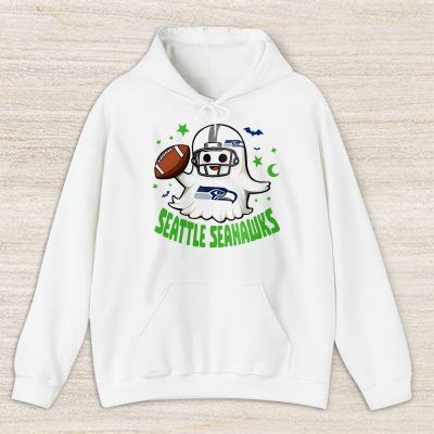 Seattle Seahawks Happy Halloween NFL Cute Ghost Football Unisex Hoodie TAH18935