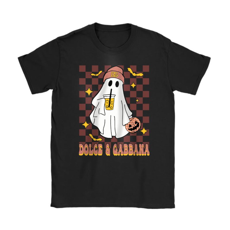 Spooky Season Cute Ghost Halloween Boujee Boojee Dolce & Gabbana Unisex T-Shirt Cotton Tee TAT17099