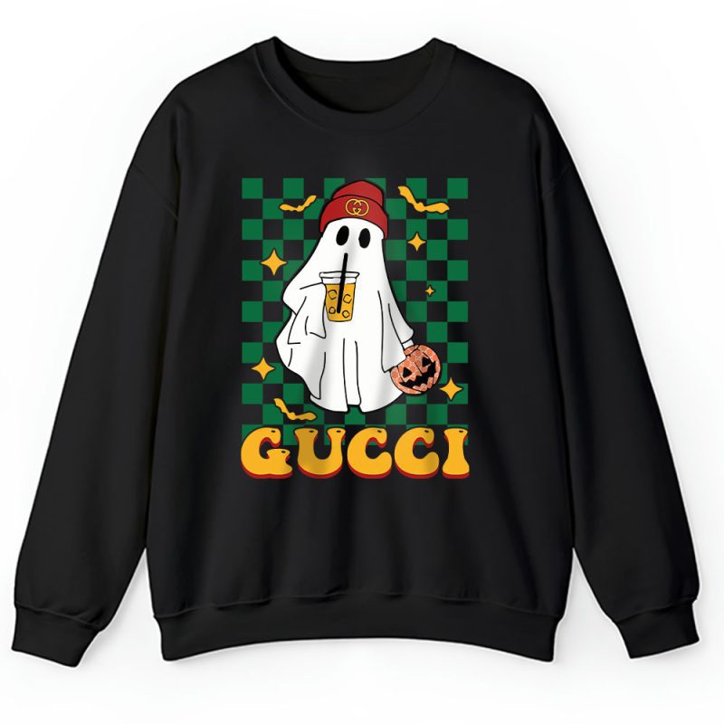 Spooky Season Cute Ghost Halloween Boujee Boojee Gucci Unisex Sweatshirt TAS18267