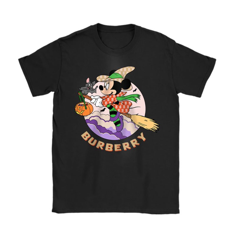 Spooky Vibes Retro Mickey Ghost Burberry Unisex T-Shirt Cotton Tee TAT17763