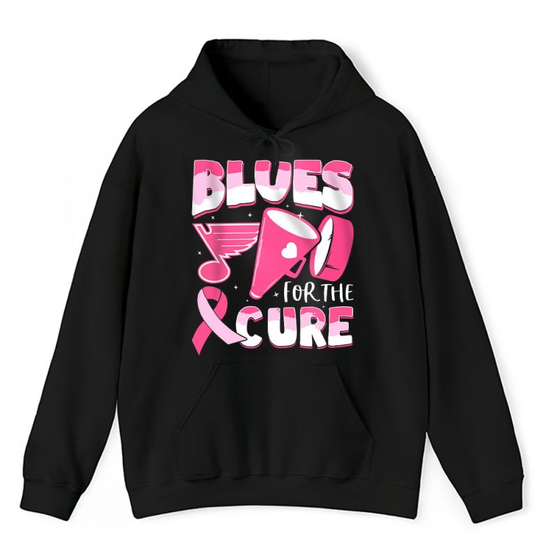 St. Louis Blues Support Cancer Warrior Cancer Awareness Breast Cancer Gift Unisex Hoodie TAH17849