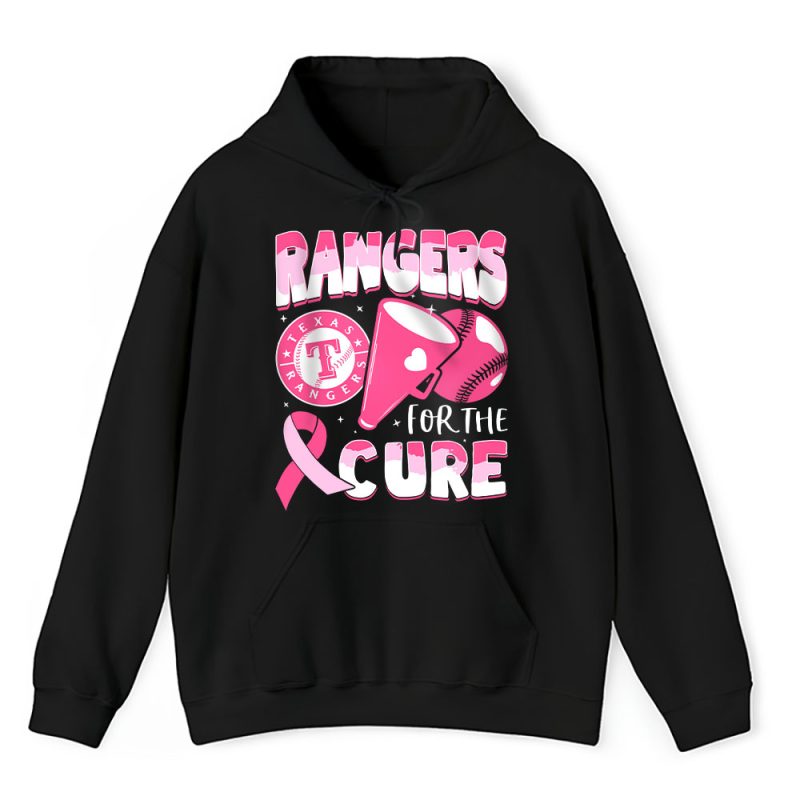 Texas Rangers Support Cancer Warrior Cancer Awareness Breast Cancer Gift Unisex Hoodie TAH17853