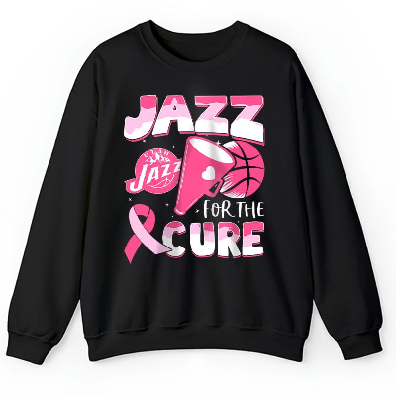 Utah Jazz Support Cancer Warrior Cancer Awareness Breast Cancer Gift Unisex Sweatshirt TAS17857