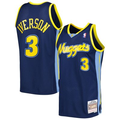 Allen Iverson Denver Nuggets Hardwood Classics Swingman Jersey - Navy