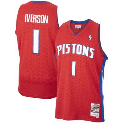 Allen Iverson Detroit Pistons 2008/09 Hardwood Classics Swingman Jersey - Red