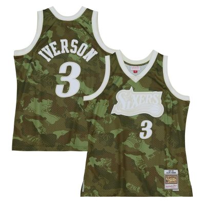 Allen Iverson Philadelphia 76ers Hardwood Classics 1997/98 Ghost Green Swingman Jersey - Camo