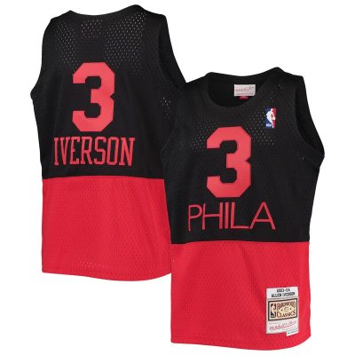 Allen Iverson Philadelphia 76ers Youth 2003-04 Hardwood Classics Reload Jersey - Black