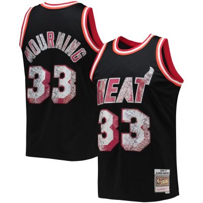 Alonzo Mourning Miami Heat 1996/97 Hardwood Classics NBA 75th Anniversary Diamond Swingman Jersey - Black