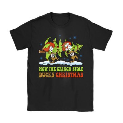 Anaheim Ducks Merry Christmas NHL Gift For Fan Cute Grinch Unisex T-Shirt Cotton Tee TAT21596