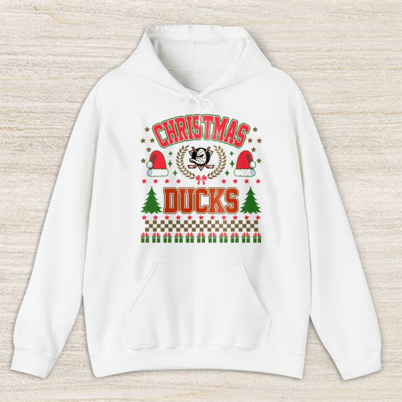 Anaheim Ducks Merry Christmas NHL Gift For Fan Cute Santa Hohoho Unisex Hoodie TAS21599