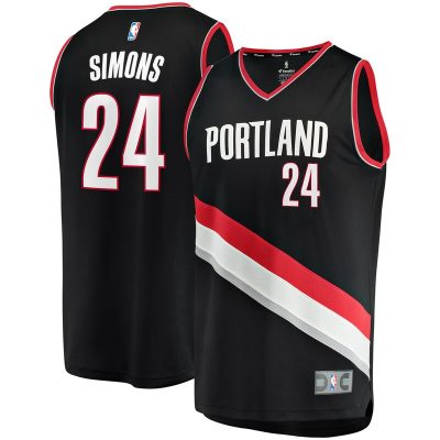 Anfernee Simons Portland Trail Blazers Fast Break Replica Jersey Black - Icon Edition