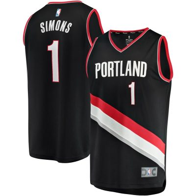 Anfernee Simons Portland Trail Blazers Fast Break Replica Player Jersey - Icon Edition - Black