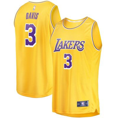 Anthony Davis Los Angeles Lakers 2019/20 Fast Break Replica Jersey Gold - Icon Edition