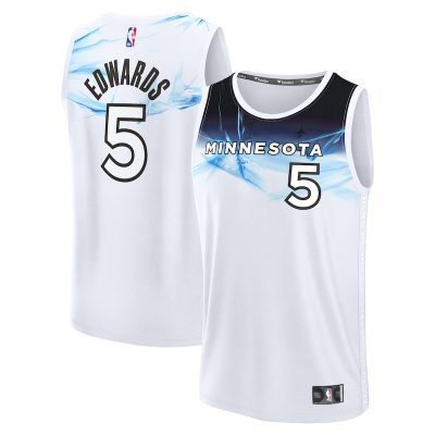 Anthony Edwards Minnesota Timberwolves Youth 2024/25 Fast Break Player Jersey - City Edition - White