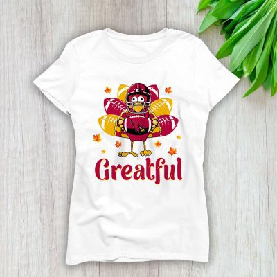 Arizona Cardinals Happy Thanksgiving NFL Greatful Cardinals Team Lady T-Shirt Women Tee LTL17860