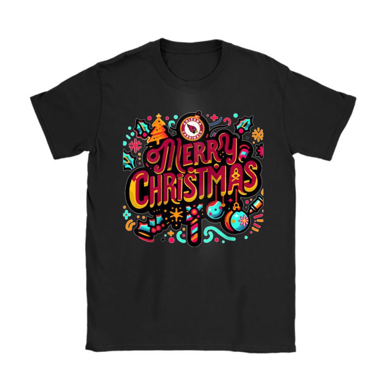 Arizona Cardinals Merry Christmas NFL Gift For Fan Christmas Funny Unisex T-Shirt Cotton Tee TAT20185