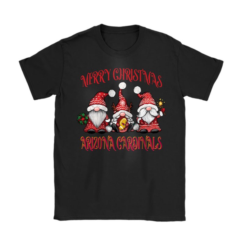 Arizona Cardinals Merry Christmas NFL Gift For Fan Christmas Gnomes Unisex T-Shirt Cotton Tee TAT20183