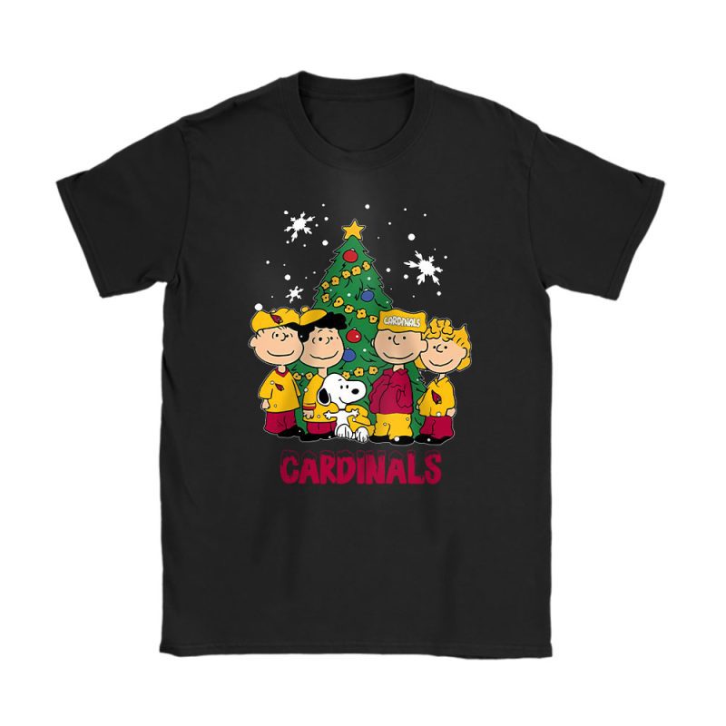 Arizona Cardinals Merry Christmas NFL Gift For Fan Christmas Snoopy And Friends Unisex T-Shirt Cotton Tee TAT20191