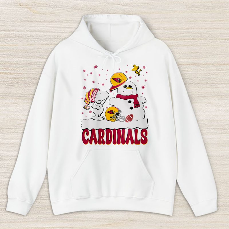 Arizona Cardinals Merry Christmas NFL Gift For Fan Christmas Snoopy And Snow Man Unisex Hoodie TAS20192