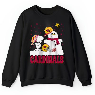 Arizona Cardinals Merry Christmas NFL Gift For Fan Christmas Snoopy And Snow Man Unisex Sweatshirt TAH20192