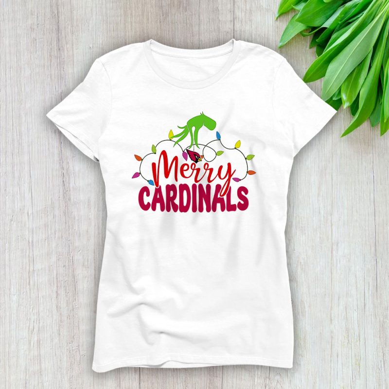 Arizona Cardinals Merry Christmas NFL Gift For Fan Cute Grinch Lady T-Shirt Women Tee LTL20194