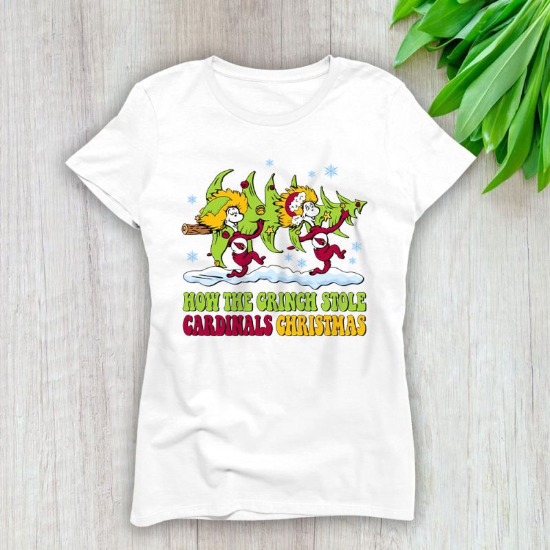 Arizona Cardinals Merry Christmas NFL Gift For Fan Cute Grinch Lady T-Shirt Women Tee LTL20196