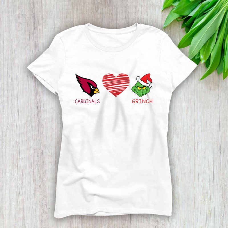 Arizona Cardinals Merry Christmas NFL Gift For Fan Cute Grinch Lady T-Shirt Women Tee LTL20198