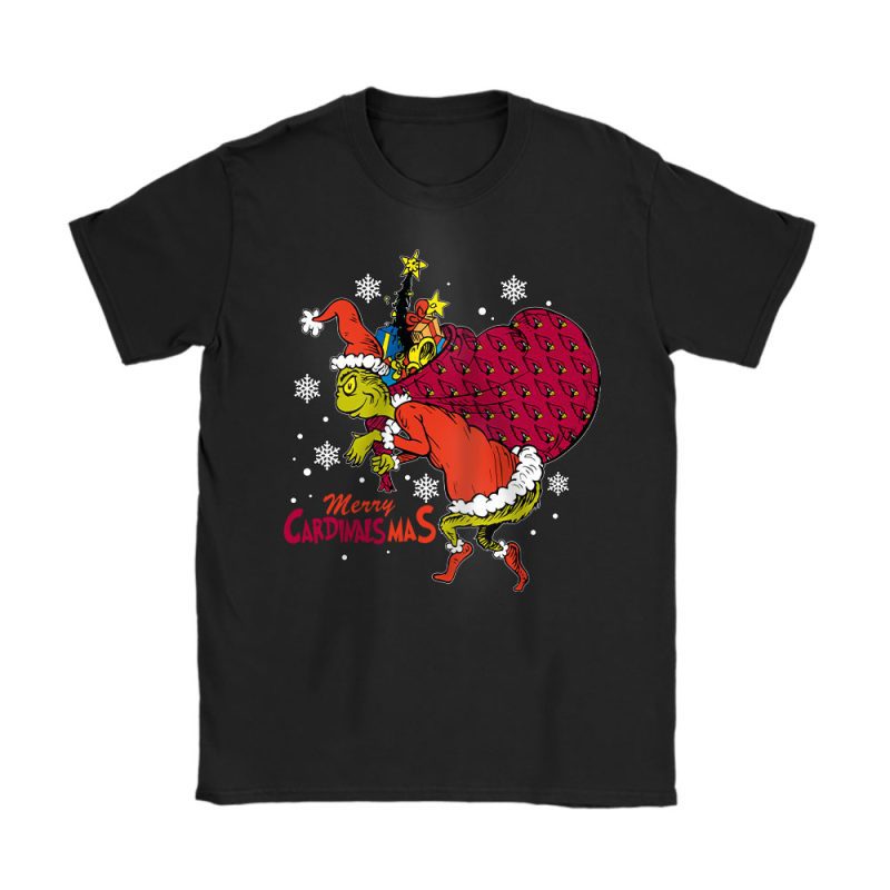 Arizona Cardinals Merry Christmas NFL Gift For Fan Cute Grinch Unisex T-Shirt Cotton Tee TAT20195