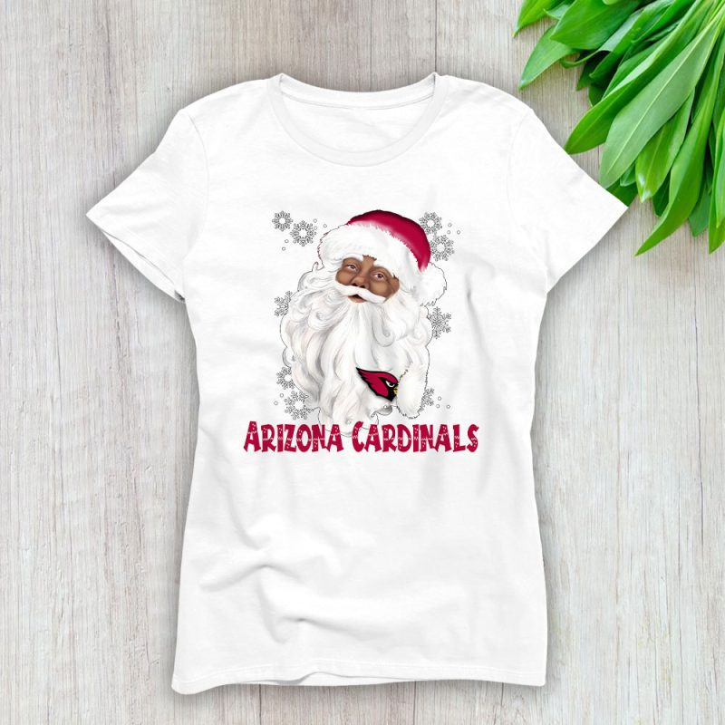 Arizona Cardinals Merry Christmas NFL Gift For Fan Cute Santa Hohoho Lady T-Shirt Women Tee LTL20168