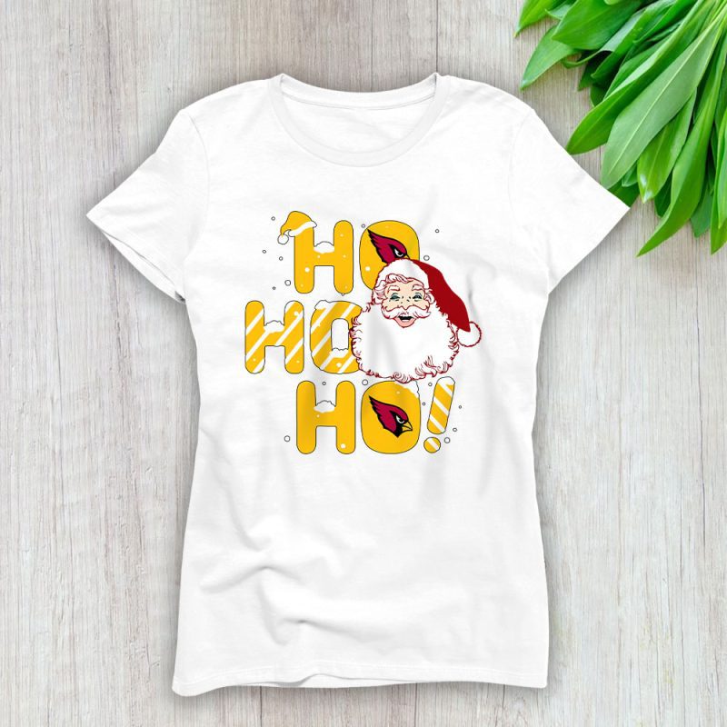 Arizona Cardinals Merry Christmas NFL Gift For Fan Cute Santa Hohoho Lady T-Shirt Women Tee LTL20173