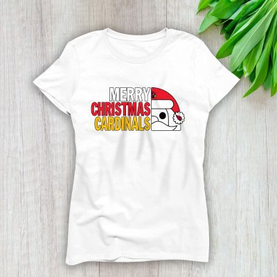 Arizona Cardinals Merry Christmas NFL Gift For Fan Cute Santa Hohoho Lady T-Shirt Women Tee LTL20176