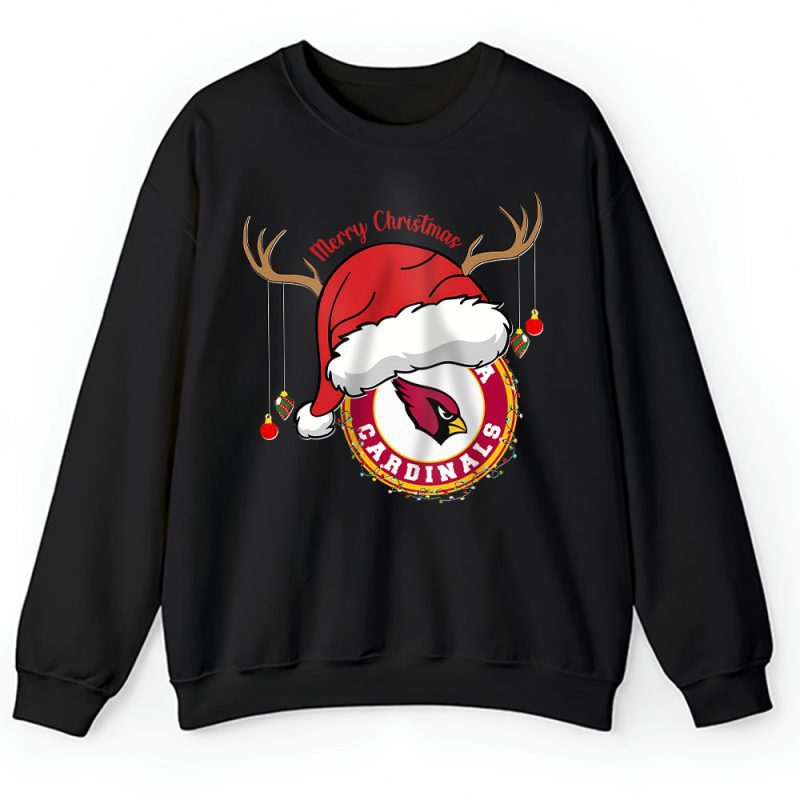 Arizona Cardinals Merry Christmas NFL Gift For Fan Cute Santa Hohoho Unisex Sweatshirt TAH20178