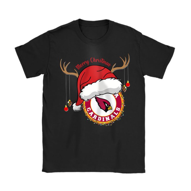 Arizona Cardinals Merry Christmas NFL Gift For Fan Cute Santa Hohoho Unisex T-Shirt Cotton Tee TAT20178