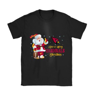 Arizona Cardinals Merry Christmas NFL Gift For Fan Cute Santa Hohoho Unisex T-Shirt Cotton Tee TAT20193