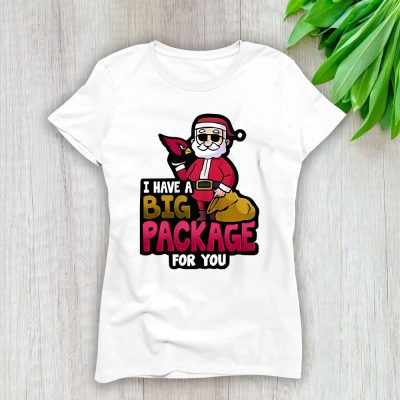 Arizona Cardinals Merry Christmas NFL Santa Gift I Have A Big Package For You Lady T-Shirt Women Tee LTL20169