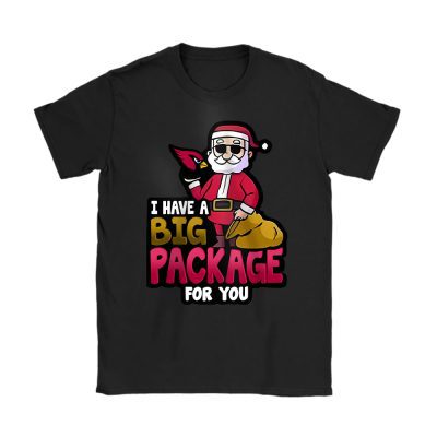 Arizona Cardinals Merry Christmas NFL Santa Gift I Have A Big Package For You Unisex T-Shirt Cotton Tee TAT20169