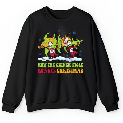 Atlanta Braves Merry Christmas MLB Gift For Fan Cute Grinch Unisex Sweatshirt TAH21612