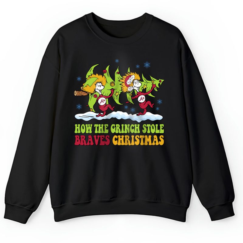 Atlanta Braves Merry Christmas MLB Gift For Fan Cute Grinch Unisex Sweatshirt TAH21612