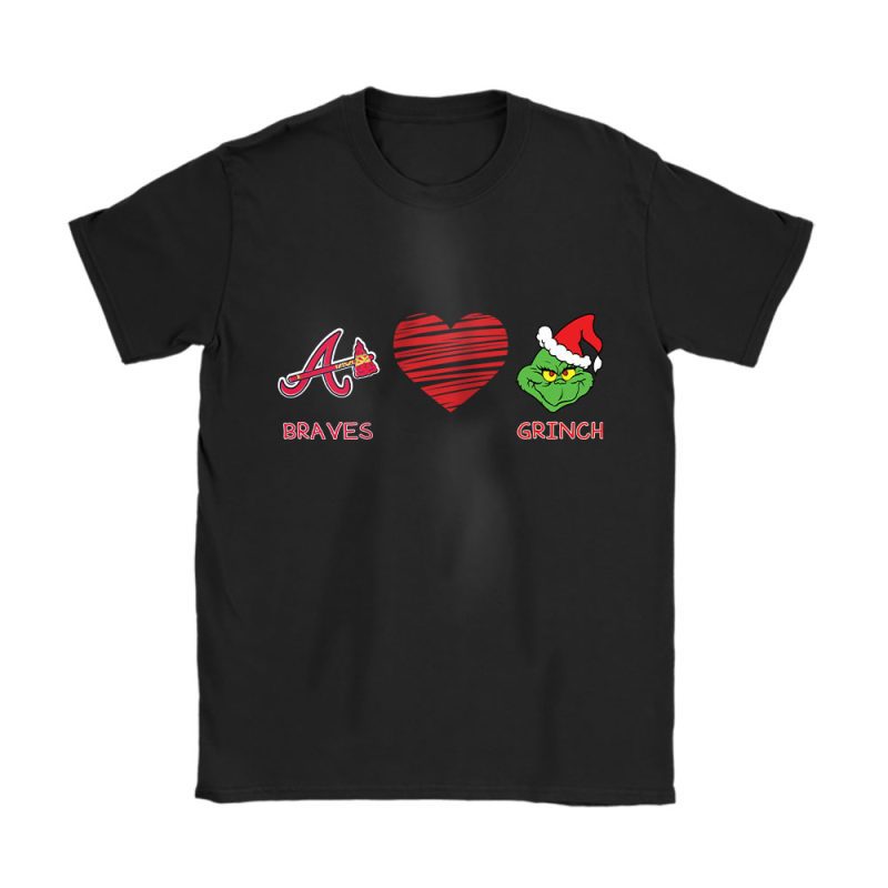 Atlanta Braves Merry Christmas MLB Gift For Fan Cute Grinch Unisex T-Shirt Cotton Tee TAT21614