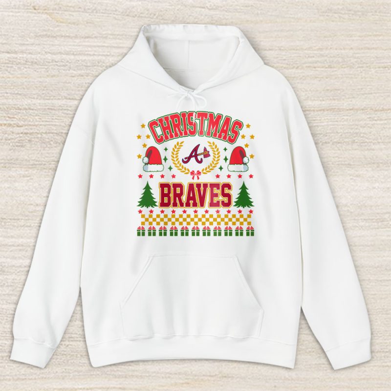 Atlanta Braves Merry Christmas MLB Gift For Fan Cute Santa Hohoho Unisex Hoodie TAS21615