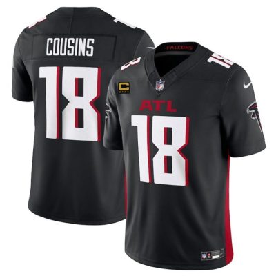 Atlanta Falcons #18 Kirk Cousins Black 2024 F.U.S.E With 4-Star C Patch Vapor Untouchable Limited Football Stitched Jersey