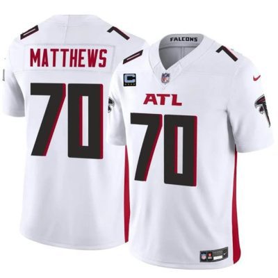 Atlanta Falcons #70 Jake Matthews White 2024 F.U.S.E With 4-Star C Patch Vapor Untouchable Limited Football Stitched Jersey