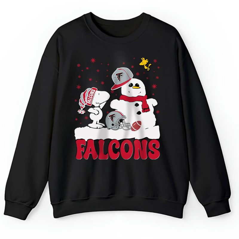 Atlanta Falcons Merry Christmas NFL Gift For Fan Christmas Snoopy And Snow Man Unisex Sweatshirt TAH20227